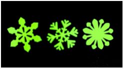Набор "Пластиковые светящиеся в темноте снежинки" 100 шт 3х3 см - вид 1 миниатюра