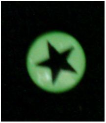 Светонакопительные сережки-гвоздики(люмин-ые) Звезда , 10мм, цвет:зелено-желтый (1 ш) - вид 1 миниатюра