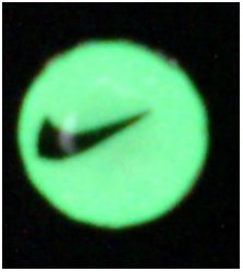 Светонакопительные сережки-гвоздики(люмин-ые)Знак 2 , 10мм, цвет:зелено-желтый (1 шт) - вид 1 миниатюра