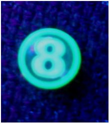 Флуоресцентные, светящиеся в ультрафиолете, сережки-гвоздики, 8 , цвет: зеленый, 10 мм(1 шт.) - вид 1 миниатюра