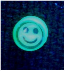 Флуоресцентные, светящиеся в ультрафиолете, сережки-гвоздики, Smail , цвет: зеленый, 10 мм(1 шт.) - вид 1 миниатюра