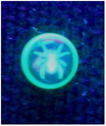 Флуоресцентные, светящиеся в ультрафиолете, сережки-гвоздики, Паук , цвет: зеленый, 10 мм(1 шт.) - вид 1 миниатюра
