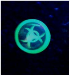 Флуоресцентные, светящиеся в ультрафиолете, сережки-гвоздики, Символ, цвет: зеленый, 10 мм(1 шт) - вид 1 миниатюра