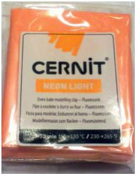 Брикет пластичного полимера CERNIT флуоресцентный оранжевый, для моделирования-лепки, 62 г - вид 1 миниатюра