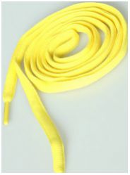 Шнурки ФЛУОРЕСЦЕНТНЫЕ ярко-желтые плоские, L=100 см, 2 шт - вид 1 миниатюра