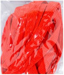 Шнурки ФЛУОРЕСЦЕНТНЫЕ ярко-красные плоские, L=100 см, 2 шт - вид 1 миниатюра