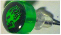 Флуоресцентные, светящиеся в ультрафиолете, сережки-гвоздики,Череп , цвет: зеленый, 10 мм(1 шт) - вид 1 миниатюра