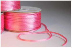 Шнур капроновый флуоресцентный BOBBY TINY CORD, диаметр 2-3 мм, катушка 50 м, цвет: яркий розовый - вид 1 миниатюра