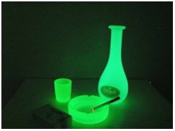 Комплект люминесцентный AcidColors "GLASS" White-Green: 100г. полупрозрачной морозо- и водо- стойкой основы для окрашивания стекла с люминофором, зеленое послесвечение - вид 1 миниатюра