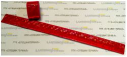 Браслет светоотражающий самозакрепляющийся "мягкий пластик" (PVC), всепогодный многоцелевой, цвет: красный, 3х30 см - вид 1 миниатюра