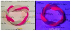 Браслет флуоресцентный силиконовый( неоновый),D=6см, ширина 6-25 мм, цвет: бело-розовый - вид 1 миниатюра