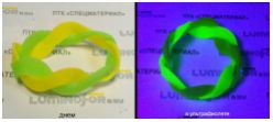 Браслет флуоресцентный силиконовый( неоновый),D=6см, ширина 6-25 мм, цвет: желто-зеленый - вид 1 миниатюра