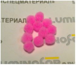 Флуоресцентный Пампон( ватный шарик), D=5 мм, цвет: розовый, 1 грамм - вид 1 миниатюра