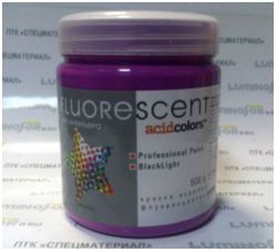 Краска AcidColors FLUORESCENT NEON акриловая Флуоресцентная художественная, цвет: сиреневый, 0.5 кг. - вид 1 миниатюра
