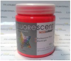 Краска AcidColors FLUORESCENT NEON акриловая Флуоресцентная художественная, цвет: красный, 0.5 кг. - вид 1 миниатюра