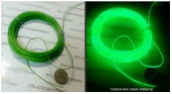 Световой провод повышенной яркости III-поколения, диаметр 1.4 мм, цвет: ЗЕЛЕНЫЙ, метр - вид 1 миниатюра