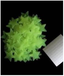 Набор "Пластиковые светящиеся в темноте звезды" 100 шт 3х3 см - вид 1 миниатюра