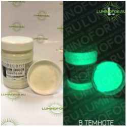 Краска AcidColors Green Glow PROFESSIONAL люминесцентная с эффектом свечения в темноте, акриловая латексная на водной основе, цвет: ПОЛУПРОЗРАЧНЫЙ/ЗЕЛЕНЫЙ, 250г - вид 1 миниатюра