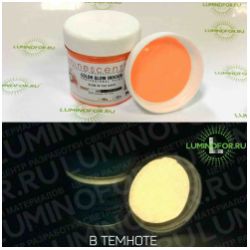 Краска AcidColors INDOOR Glow Color Orange люминесцентно-флуоресцентная с эффектом свечения в темноте, акриловая латексная на водной основе, цвет: ОРАНЖЕВАЯ, 100 г - вид 1 миниатюра