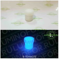 Краска AcidColors INDOOR Glow Blue люминесцентная с эффектом свечения в темноте, акриловая латексная на водной основе, цвет: ПОЛУПРОЗРАЧНЫЙ/СИНИЙ, 20 г - вид 1 миниатюра