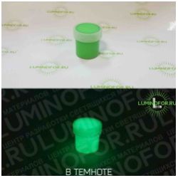 Краска AcidColors INDOOR Glow Color Green люминесцентно-флуоресцентная с эффектом свечения в темноте, акриловая латексная на водной основе, цвет: ЗЕЛЕНЫЙ, 20 г - вид 1 миниатюра