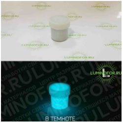Краска AcidColors Silver Glow c 3D-глиттером люминесцентная, акриловая на водной основе, цвет:СЕРЕБРО, свечение в темноте: Сине-Зеленое, 20 гр - вид 1 миниатюра