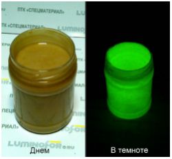 Алкидная ударостойкая тиксотропная эмаль Luminofor Glow SOLVENT Green, светящаяся в темноте, для стекла, металла, пластика, бетона, керамики. Зеленое послесвечение. Вес: 250 г - вид 1 миниатюра